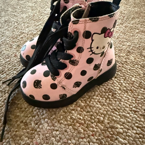 Hello Kitty Other - Hello Kitty Pink and Black Polka Dot Kids Boots